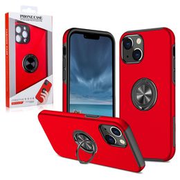 Invisible Ring Case Shockproof Phone Cases voor iPhone 14 13 12 11 Pro Max Mini XR XS X 8 7 6 Plus Samsung S23 S22 S21 Note20 A12 A13 A53 A52 A72 A22 A33 Beugel 3 in 1 Case Cover