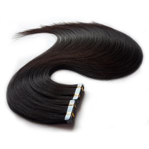 Invisible Tape Remy Hair Extensions Cheveux Vierges Bande De Cheveux 100g / 40pcs Naturel Noir Brun Blond 20 22 24 26 28 pouces