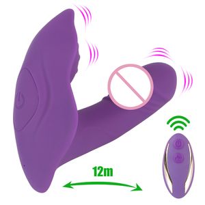Invisible Wearable G-Spot Control remoto inalámbrico 9 Velocidades Estimulador de clítoris vaginal Dildo Vibrador Adultos juguetes sexy para mujeres