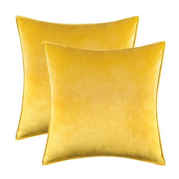 Paquete de Inyahome de 2 cubierta de almohada de tirar de terciopelo decorativo