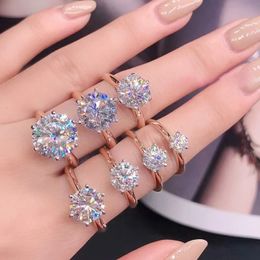 IOGOU D Ring 3ct Diamond Engagement Solitaire voor dames 2ct met certificaat 14k roségoud 240402