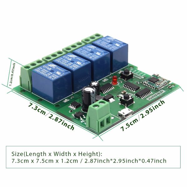 Freeshipping IoT DC 5V / 7-32V Conmutador WIFI de 4 canales / 3 modelos Con relé remoto de 4 relés / 433 MHz Módulo universal / Accesorios para el hogar inteligente