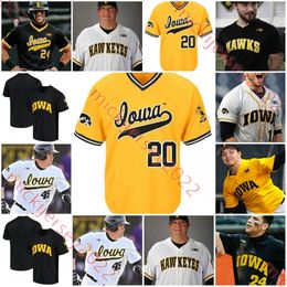 Iowa Hawkeyes Baseball Jersey Cade Moss Brody Brecht Zach Voelker Ty Langenberg Jared Simpson Marcus Morgan Luke Llewellyn Custom Stitched Mens Youth Iowa Jerseys