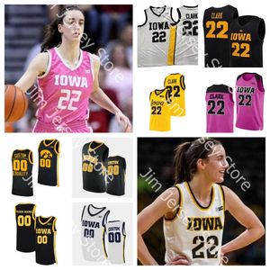Iowa Hawkeyes Basketball Jersey NCAA College Caitlin Clark Size S-4xl Todos los jóvenes de Ed White Yellow Round V Color