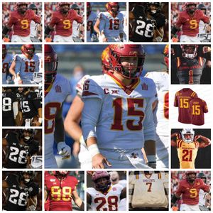 Iowa State Cyclones voetbalshirt 15 Brock Purdy Xavier Hutchinson 28 Breece Hall Charlie Kolar Sean Shaw Jr. Mike Rose Tarique Milton Greg Eisworth II Elke naam