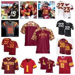 Maillot de football Iowa State Cyclones 24 Abu Sama Iii 17 Kai Black 21 Jamison Patton 50 Tyler Maro 23 Will Mclaughlin 18 Benjamin