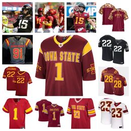 Iowa State Cyclones voetbalshirt 63 Jim Bonifas 79 Deylin Hasert 51 Brendan Black 17 Beau Freyler 33 Jack Sadowsky V 73 Brady