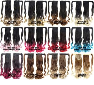 55cm 90g Wrap Around Per I Capelli Paardenstaart Simulatie Menselijke Hair Extensions Paardenstaarten Bundels in 8 kleuren IP-888