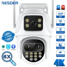 IP-camera Wifi Buiten Nachtzicht Dubbele schermen 8X digitale zoom 4MP Beveiliging CCTV-bewaking