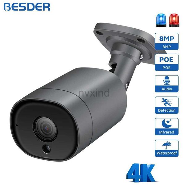 Cámaras IP 4K 8MP 4MP Ultra HD H.265 Cámara IP de POE Alarma de detección de movimiento de audio bidireccional 1080p Cámara de vigilancia de video Visión nocturna D240510