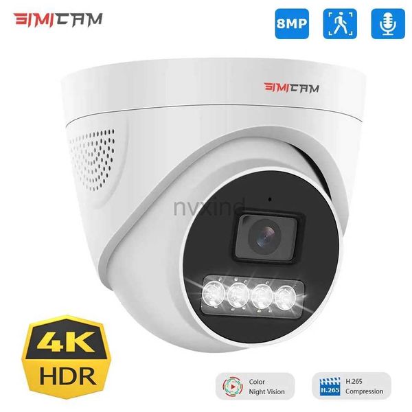 IP Cameras 4K 8MP CCTV Sécurité Poe Caméra 4MP 5MP 8MP INTÉRIEUR DOME Couleur audio Vision nocturne IP CAME CCTV CCATVRE VIDÉO CAME D240510