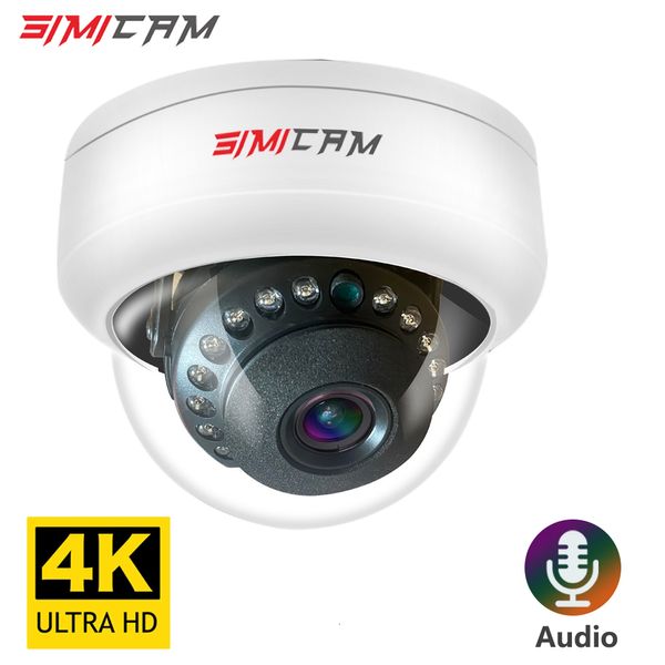 Caméras IP Caméra de sécurité dôme PoE 4K avec Audio 48V POE/DC 12V 4MP/5MP/8MP Super HD, Vision nocturne infrarouge, Surveillance vidéo pour Nvr 230922