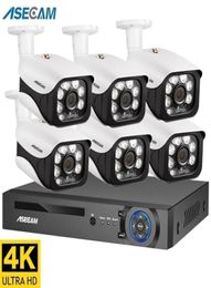 Caméras IP 4K Ultra HD 8MP Sécurité Camera System Poe NVR Kit Street CCTV Bullet Outdoor Home Video Soutrance Set 2211036954887