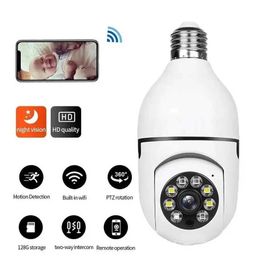 IP -camera's 4MP 2.4 5G BULB E27 Surveillance Camera Full Color Night Vision Automatische Human Tracking Zoom Indoor Security Monitor WIFAMERA 24413