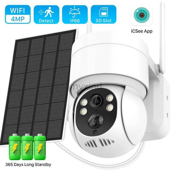 IP Cameras 4MP 2K ISEE Wireless WiFi Solar Camera 7800mAh Battery HD 1080p PIR Human Detection PTZ WiFi CCTV Surveillance IP Camera D240510