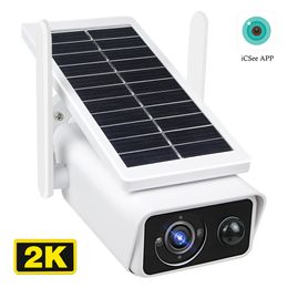 Cámaras IP 4MP HD WiFi Cámara Exterior Panel solar Seguridad inalámbrica Batería PIR Motion IP66 CCTV Vigilancia iCSee 230712