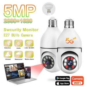 IP -camera's 5G WiFi E27 Bulb Night Vision Camera Surveillance Full Color Automatisch Human Tracking 4x Digital Zoom Video Security Monitor Cam 24413