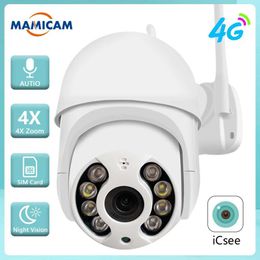 Cámaras IP 5MP 4G SIM Cámara de vigilancia de tarjeta SIM PTZ 1080P HD WIFI WIFI Outdoor Security Dome Camera CCTV P2P Auto Seguimiento ICSEE 240413