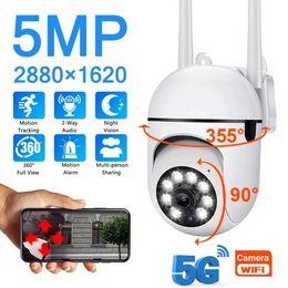 IP-camera's 5MP 5G WiFi-bewakingscamera HD 1080P IR Full Color Nachtzicht Beveiliging Beweging CCTV Buiten 230922