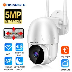 Caméras IP 5MP Mini sécurité sans fil PTZ caméra extérieure 3MP suivi automatique Vision nocturne maison CCTV Surveillance Tuya Smart Wifi 230922