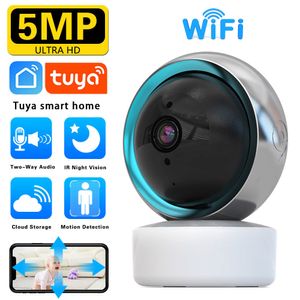 Caméras IP 5MP Tuya Wifi Caméra de suivi automatique Surveillance vidéo HD Vision nocturne Two Way Audio Cloud Smart Home Security 230830