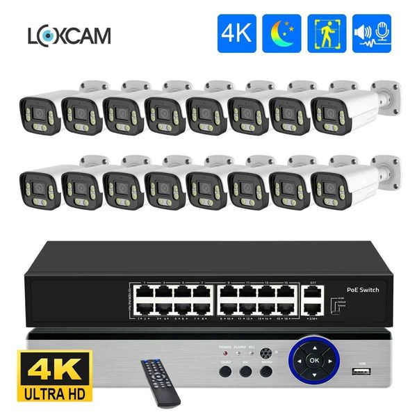 IP Cameras 8ch 4k 8MP Sécurité de la caméra de sécurité Poe 5MP Two Way Audio étanche