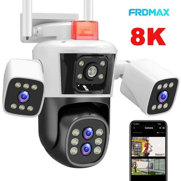 Cámaras IP de 8k 16MP Cámara Wifi 10x Zoom Four Lens Security Security Protección PTZ Cámara IP IP Tracking Auto Vigilance Cam Cam Waterproof 240413