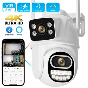 Caméras IP 8MP 4K PTZ WiFi Camera Double Lens avec double écran AI Human Detect Auto Tracking Auto Wireless Outdoor Surveillance Camera ICSEE App 24413