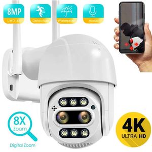 Cameras IP 8MP 4MP 4K PTZ CAMERIE IP IP 8X Zoom Dual Lens Human Detect CCTV CAME CCAME DE CCTV CCTV CCAME VIDEO-VIDEO