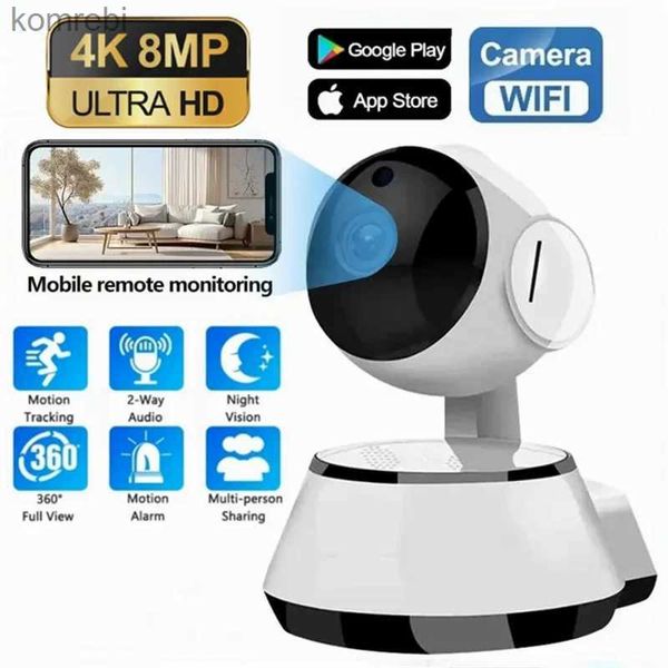 Cámaras IP 8MP Cámara IP de alta definición Cloud Smart Home Wireless Tracking automático inteligente Monitoreo Humano Cámara Wifi Cámara de monitor de bebé Cámara C240412