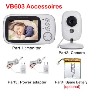 Caméras IP Accessoires 3.2 pouces Vidéo Sans Fil Couleur Bébé Moniteur Nanny Caméra de Sécurité Batterie pour VB603 BM603 221108