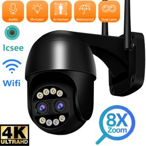 IP-camera's ANBIUX 8MP PTZ-camera 8x zoom Dual-Lens Menselijke detectie CCTV 4MP Smart Home Outdoor Wifi Surveillance ICSEE 230922