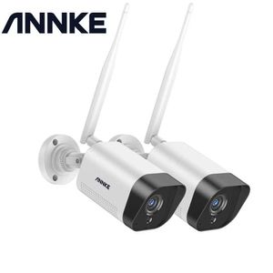 Caméras IP Annke 2 / 4pcs FHD 3MP IP H.265 Système de surveillance de la caméra vidéo Cameras à l'épreuve des intempéries Vision nocturne de 100 pieds avec SMART IR P2P pour NVR 24413