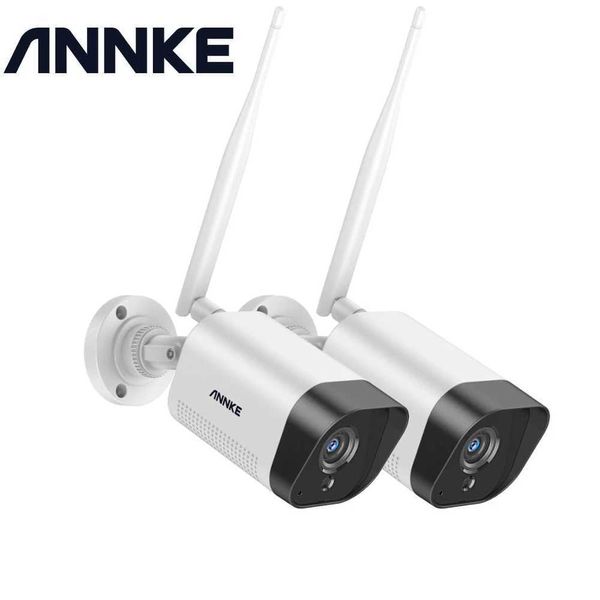 Cámaras IP Annke 2/4pcs FHD 3MP IP H.265 Sistema de vigilancia de cámaras de video Cámaras resistentes a la intemperie de 100 pies Visión nocturna de 100 pies con Smart IR P2P para NVR 24413