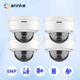 IP-camera's Annke 4PCS C500 Dome 5MP Outdoor IK10 Vandaal-Proof Poe-beveiligingscamera's met audio in Poe Surveillance Camera's TF-kaartondersteuning 240413