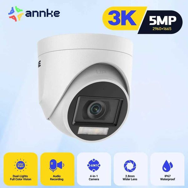 Cámaras IP Annke 5MP Analog HD Camera de luz inteligente Cámaras de video vigilancia 5MP Bullet 2.8 mm Cámaras de seguridad a prueba de intemperie al aire libre 24413