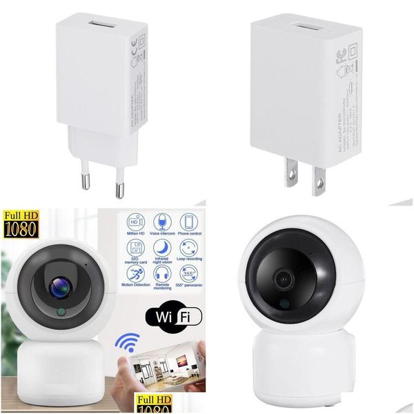 Cámaras IP Cámaras Monitor De Cámara Inalámbrica HD Sensor De Voz/Movimiento Visión Nocturna Domo Doméstico Portátil Ip Wifi Seguridad Vigilancia Inteligente1 Dhiet