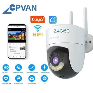 Cámaras IP Cámaras CPVAN Outdoor HD 4MP WIFI WIFI WIFI 2.4G/5G Cámara de seguridad Detección de movimiento Vigilancia casera Tuya Smart Life App Control 24413