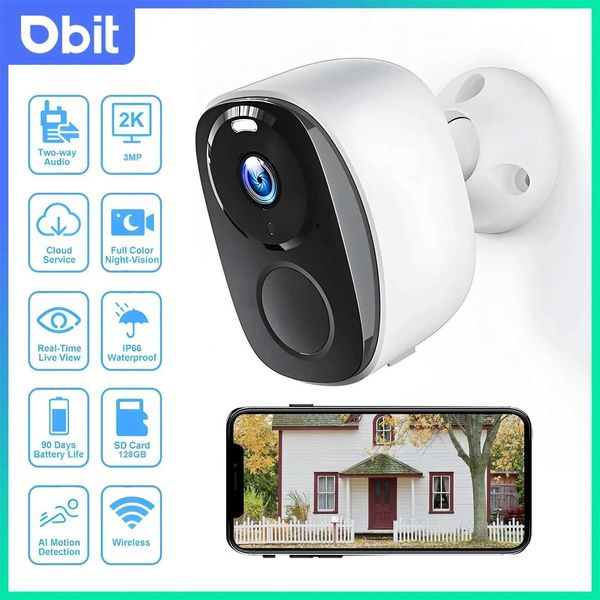 IP Caméras DBIT WiFi Survalance Camera 3MP Security Protection Outdoor IP Camera Smart Home Vision Night Video Enregistreur batteur Propulsé 24413