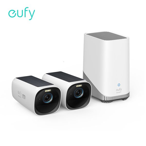 Caméras IP eufy security S330 eufyCam 3 Caméra de sécurité extérieure sans fil 4K Panneau solaire Forever Power Reconnaissance faciale AI 230712