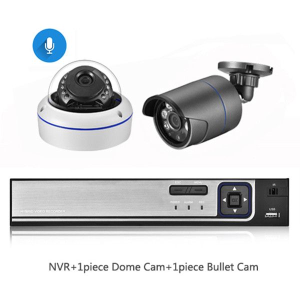 Cámaras IP Detección facial H.265 + 8CH 5MP POE NVR Kit Audio CCTV Sistema Cámara de metal P2P Conjunto de videovigilancia para interiores y exteriores