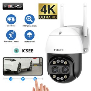 IP-camera's FUERS 8MP 4K 8x hybride zoom buitencamera WIFI PTZ Menselijke detectie Nachtzicht Auto Tracking Beveiliging CCTV-camera 230922