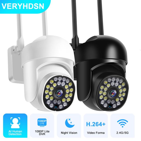 Caméras IP Caméra vidéo couleur 5G Wifi Sécurité 1080P PTZ HD CCTV Surveillance extérieure Vision nocturne Suivi Détection humaine 230922