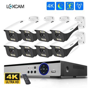 IP Cameras H.265 4K Ultra HD Camera de sécurité audio Poe System 8MP Imperposez-vous de couleur extérieure Vision nocturne Visizarié VIDEO VIDEO KIT NVR XMEYE 240413