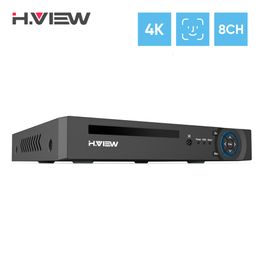 Caméras IP H View 4K 8CH Poe Nvr 8Mp Système de sécurité CCTV Détection de visage H 265 Surveillance réseau Enregistreur audio vidéo xmeye Onvif 230830