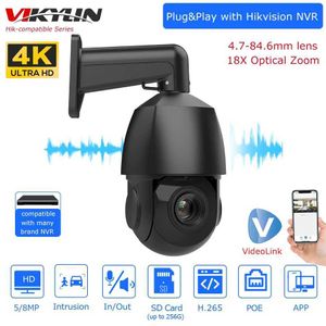 IP Cameras HIKVision Compatible 5MP 8MP PTZ IP CAMERIE 18X ZOOM INTÉRIEUR INTÉRIEUR Mic en haut-parleur