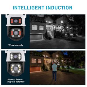 IP -camera's HoreneU 4K 8mp Ptz WiFi IP Camera Dual Lens 5x Zoom AI Human Detecteer draadloze surveillance CCTV -camera's Beveiligingsbescherming 24414