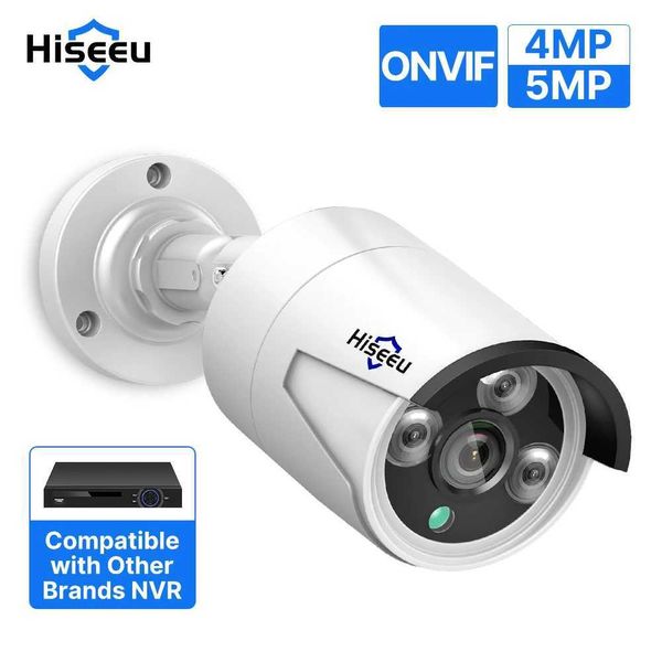 Cámaras IP HISEEU H.265 POE IP 4MP 5MP CCTV Cámara de seguridad de vigilancia IP para audio registro Poe NVR Sistema impermeable al aire libre Visión nocturna 240413