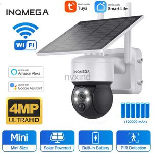 Caméras IP INQMEGA 4MP WiFi Solar Camera Pir Pir Human Detection Sécurité extérieure avec surveillance solaire PTZ Battery Cameras D240510