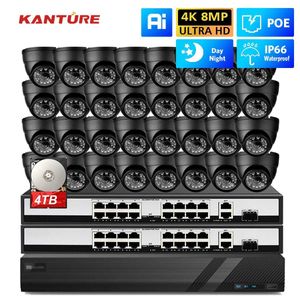 IP CAMERA KANTURE 32CH 8MP 4MP Sécurité Caméra Système Smart AI Human détecté 4K Metal Indoor Outdoor CCTV Video Soutrveillance Kit P2P 24413